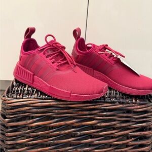 Adidas NMD_R1 Knit Low Top Sneakers maroon burgundy size 8